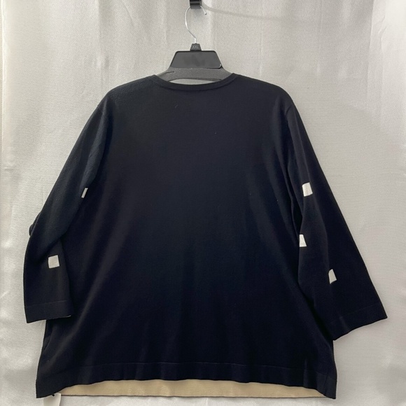 Women's Fashion International Black Geometric pattern soft sweater, Size XL - Picture 2 of 3